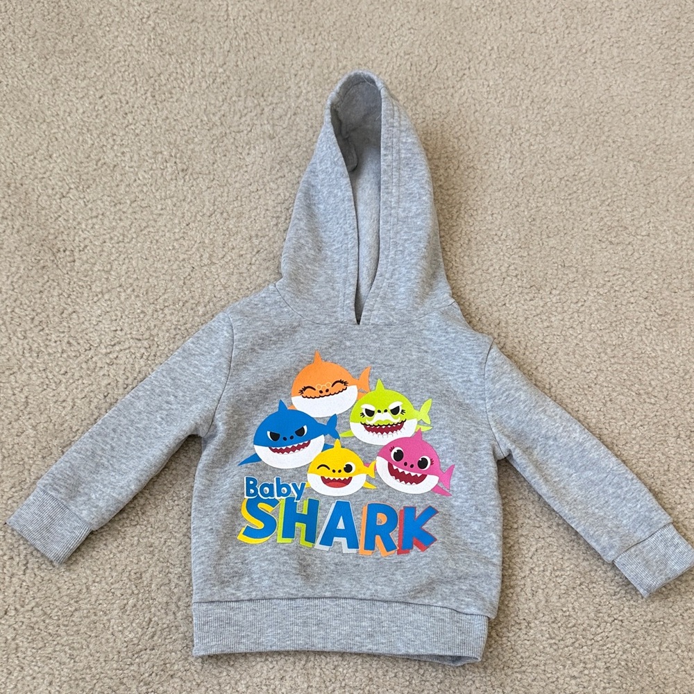 Baby Shark Gray Kids Hoodie